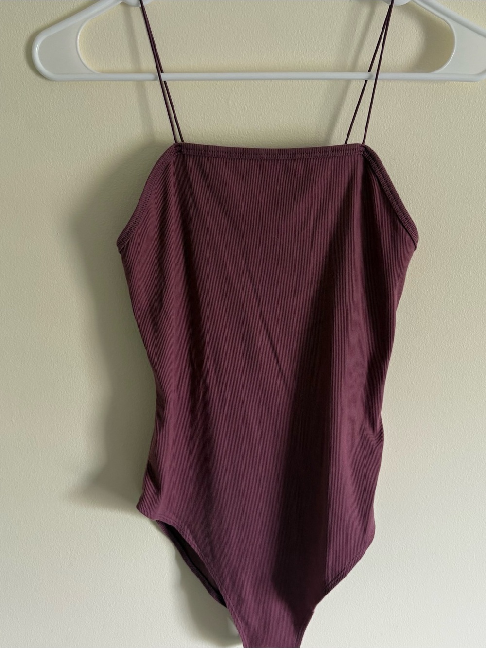 wild fable Ribbed Tank Spaghetti Strap Bodysuit Mauve Size Small